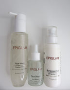 Three Epiglam skincare products Am 